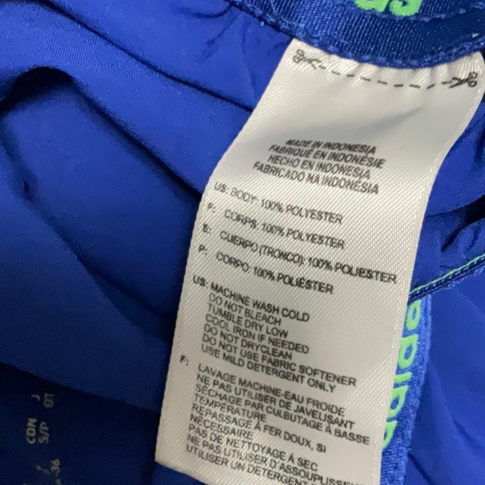 Adidas Blue and Green Running Shorts - Picture 4 of 4